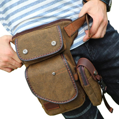Motorcycle Drop Leg Bag Nylon Waist Pack for Men Women Travel Hiking Tactical Cycling Bike Ride Riding Crossbody Shoulder Fanny Pouch