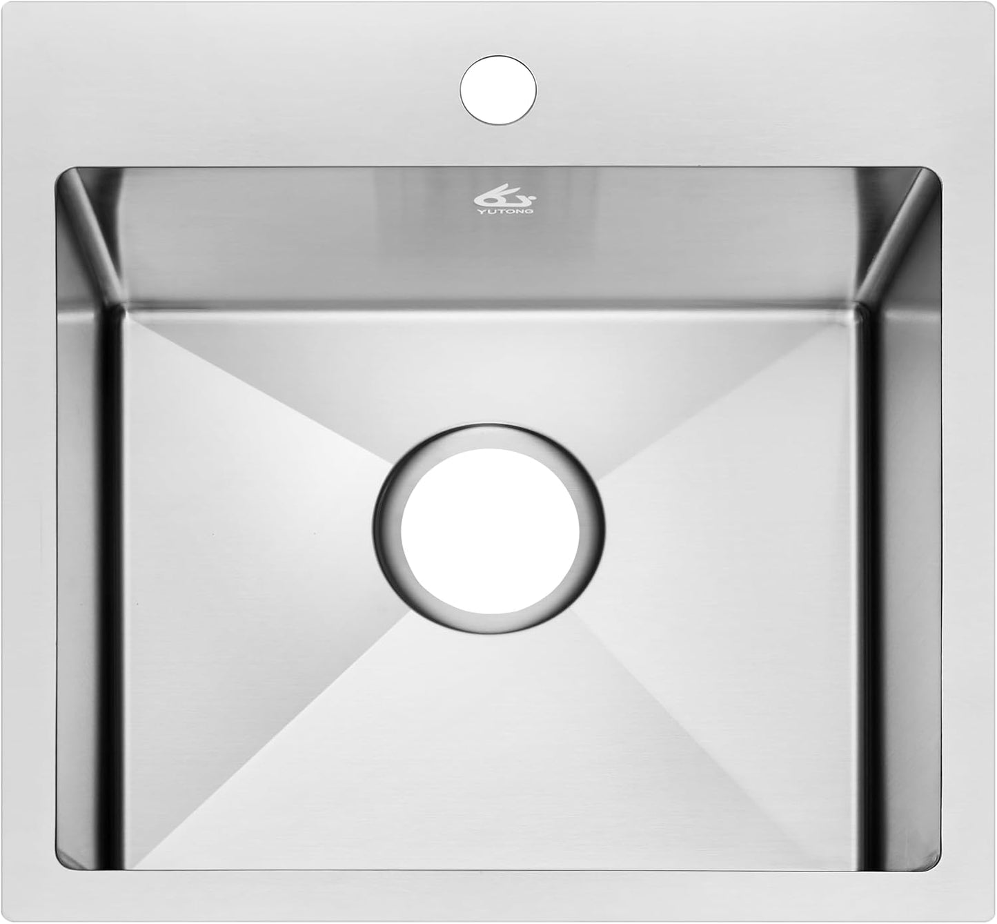 Yutong 16" x 20" Top-Mount/Drop in SS304 Stainless Steel Kitchen Black Sink Single Bowl Without Grid