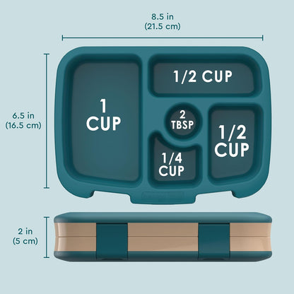 Bentgo Kids Prints (Sharks) - Leak-Proof, 5-Compartment Bento-Style Kids Lunch Box - Ideal Portion Sizes for Ages 3 to 7 - BPA-Free and Food-Safe Materials