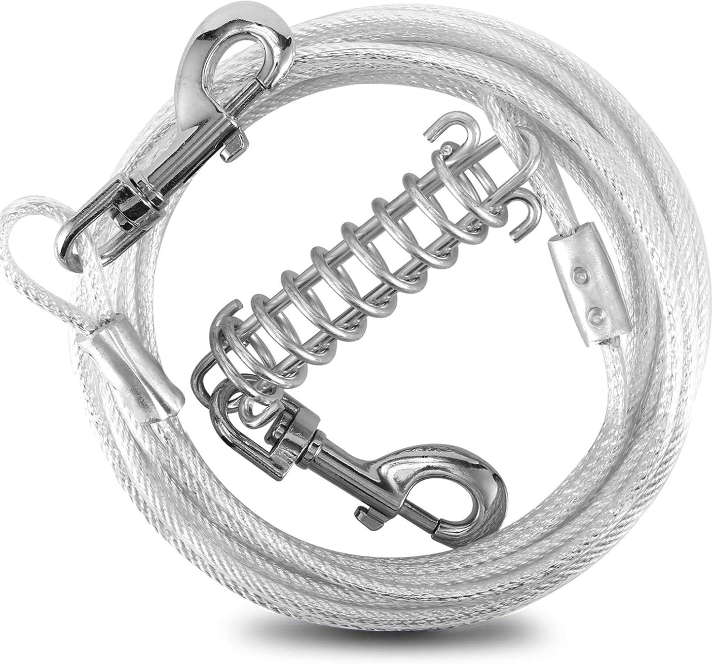 Tie Out Cable for Dogs, 10FT Dog Leads for Yard Chew Proof, Heavy Duty Dog Tie Out Cable for Large Dogs Up to 126lbs, Durable Dog Runner for Yard or Camping