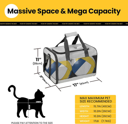 Conlun Cat Carrier Airline Approved, Soft-Sided Dog Carrier with Inner Safety Leash, Pet Transport Carrier for Small-Medium Cats Puppies up to 15 Lbs, Collapsible Travel Kitten Carrier Bag -Black M