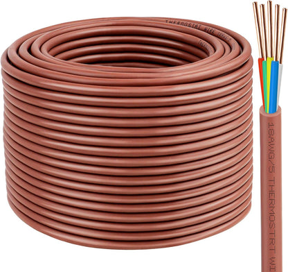 XRDS -RF 18/5 Thermostat Wire - 75 Feet, 5 Conductor Thermostat Cable for HVAC Heating and Cooling - 18 AWG Copper Wire