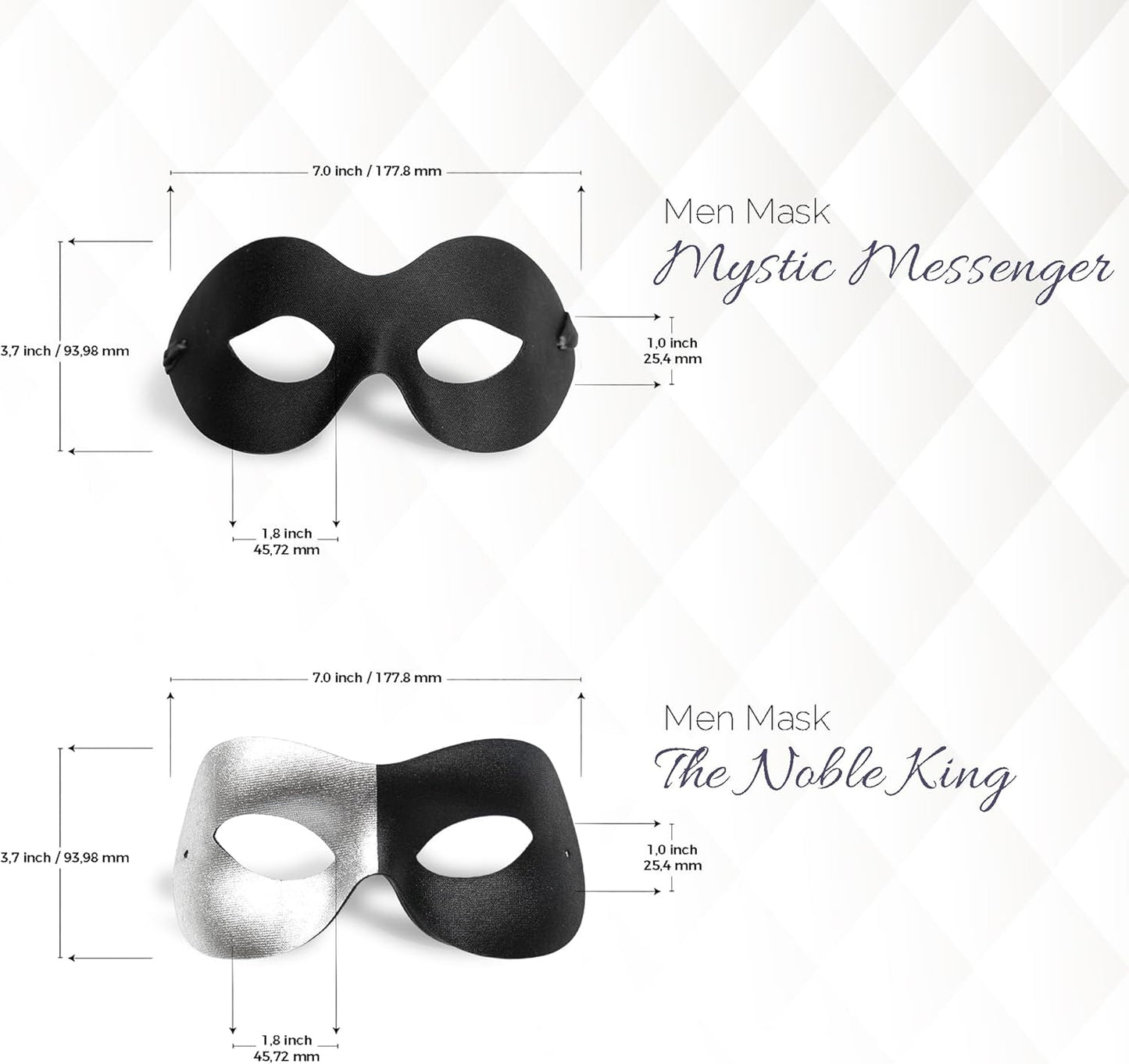 Masquerade Mask for Couples Women and Men - 2 Pack Venetian Gold and Black Lace, Mardi Gras Mask