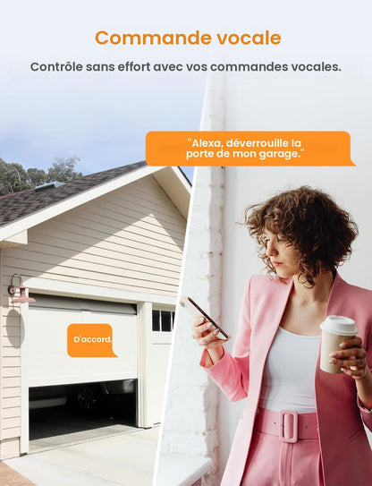 Refoss Smart Wi-Fi Garage Door Opener, Compatible with Apple HomeKit, Siri, Alexa & Google Assistant, Carplay, App Remote Control, Support 2.4GHz WiFi Only