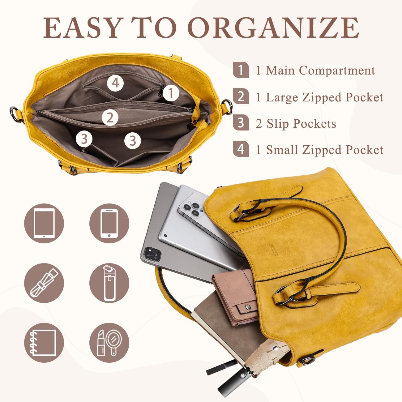 Hobo Bags for Women,VASCHY Vegan Leather Handbag Purse Top Handle Satchel Boho Shoulder Bag with Crossbody Guitar Strap