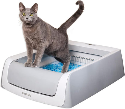 PetSafe ScoopFree Crystal Pro Self-Cleaning Cat Litter Box - Front-Entry - Hands-Free Cleanup with Disposable Crystal Tray - Less Tracking, Better Odor Control - Health Counter Helps Monitor Your Cat
