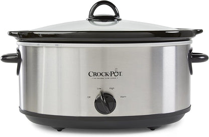 Crock-Pot 7-Quart Oval Manual Slow Cooker | Stainless Steel (SCV700-S-BR)