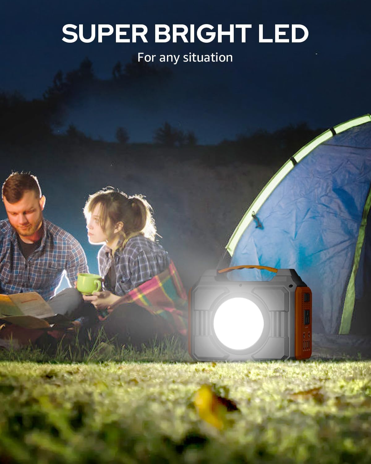 300W Rated Solar Power Generator, Portable Solar Power Station with 40W Solar Panels Included, 220Wh Solar Power Bank with 110V AC Output Pure Sine Wave