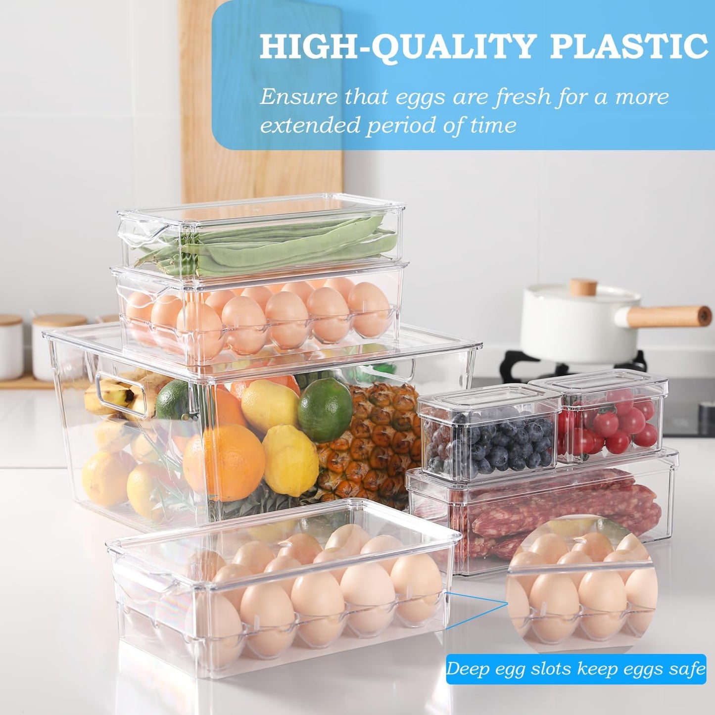 Pure Future 50-Piece Large Airtight Food Storage Containers with Lids, BPA-Free Stackable & Microwave Safe Kitchen Set for Meal Prep, Freezer Use - 25 Containers & Lids, Leakproof Design