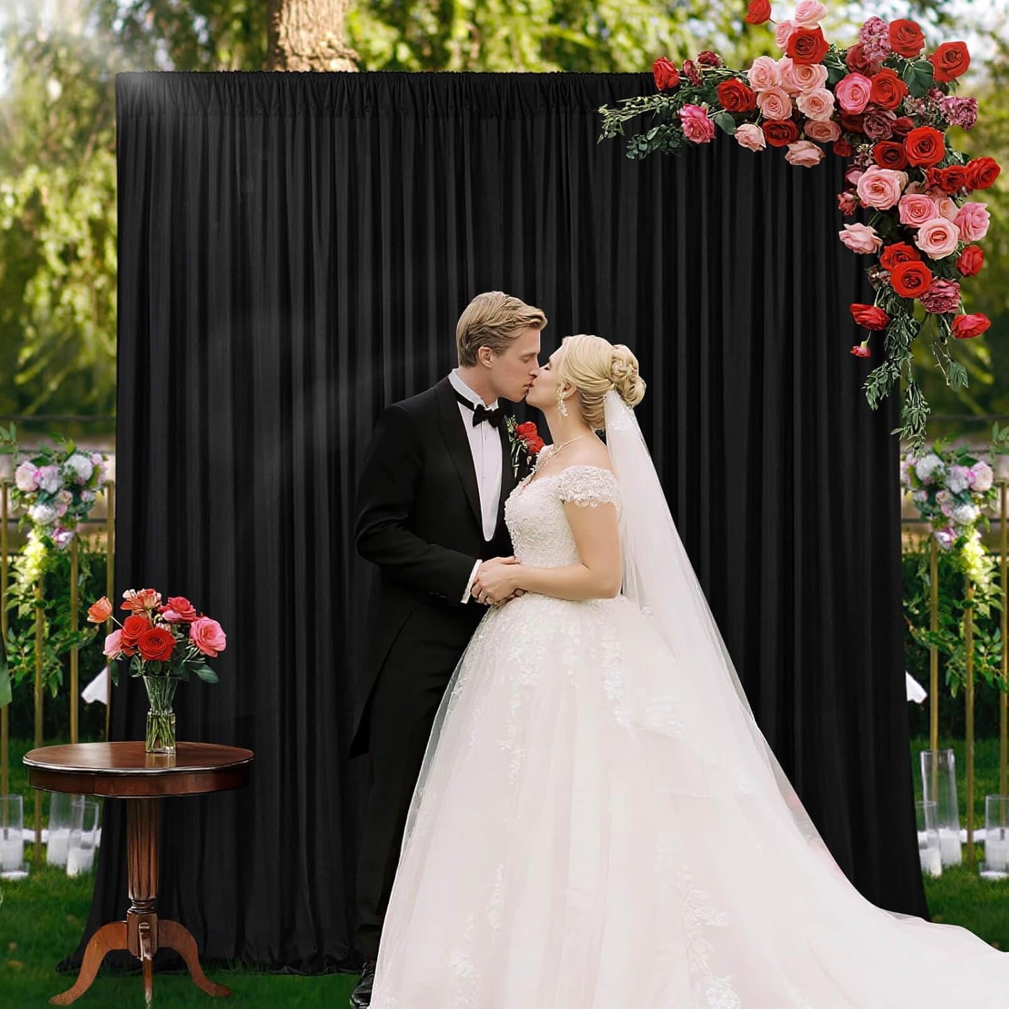10.6x10Ft White Backdrop Curtain Parties Photo Curtains Backdrop Drapes Fabric for Wedding Birthday Baby Shower Decorations