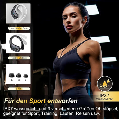 STECEi Wireless Earbuds 75hrs Bluetooth 5.4 Headphone Sport, Bluetooth Earbuds HiFi Stereo Over Ear Bud with Earhooks, ENC Noise Cancelling Mic, IP7 Waterproof Wireless Earphone for Workout/Running