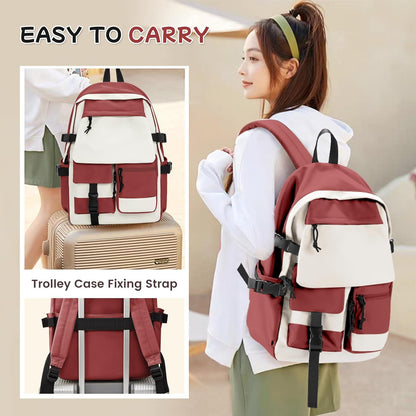 School Backpack for Women Men College High School Bags for Boys Girls Casual Daypack Laptop Backpack Waterproof Black Bookbag Travel Rucksack