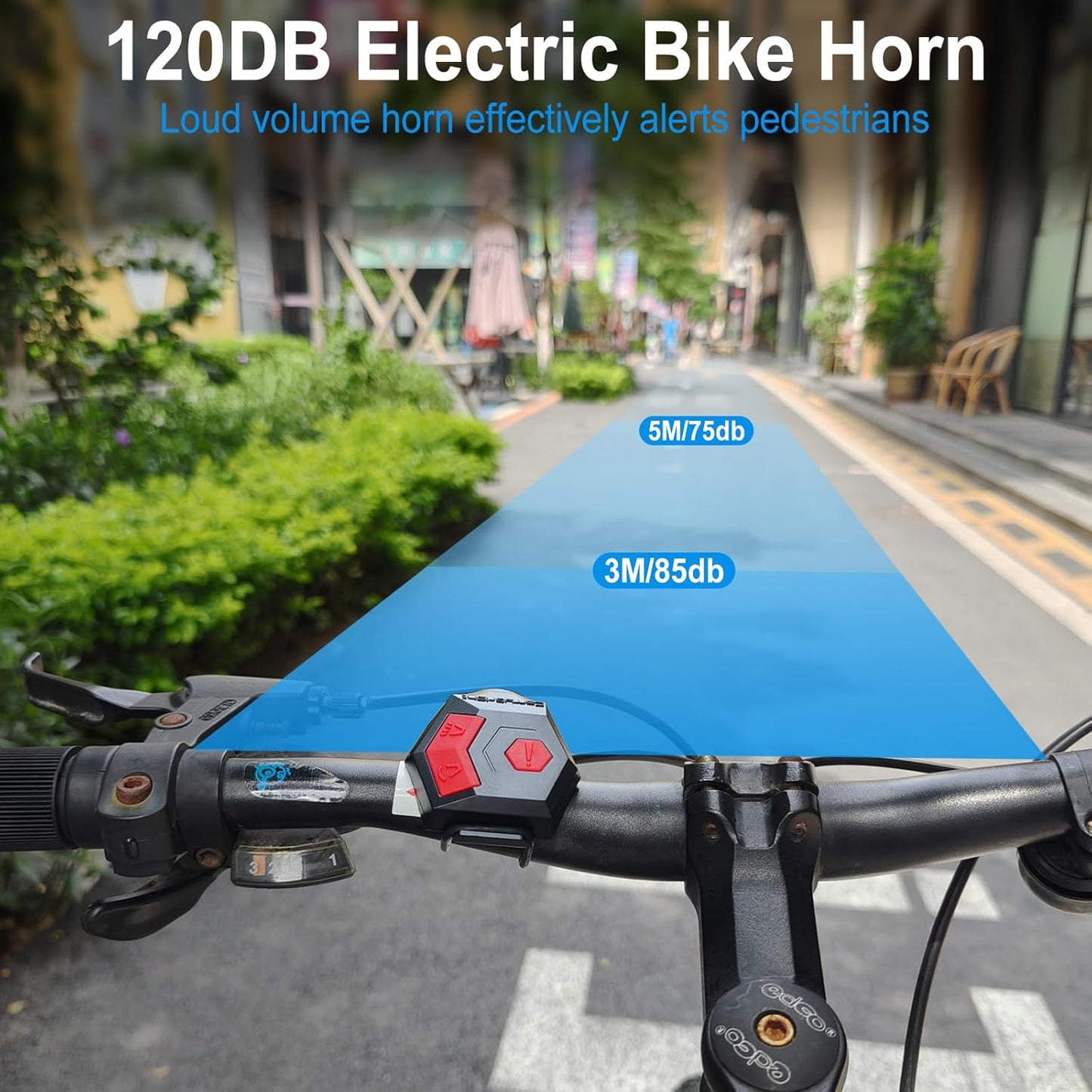 Antfire Electric Bike Horn, 120DB Loud Bike Horn for Adults, USB Rechargeable Bicycle Bell, 2 Sound Modes IP65 Waterproof Bicycle Horn with Alarm for Road Bicycle, Mountain Bike, Scooter