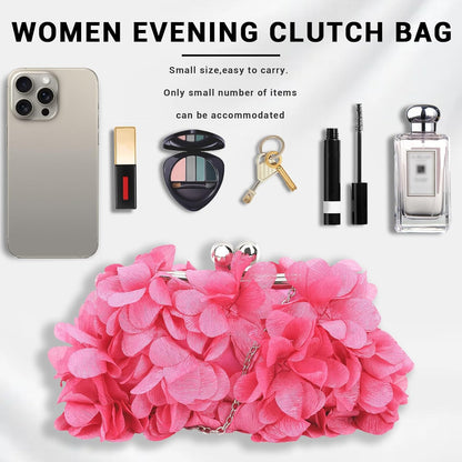 JAMBHALA Clutch Evening Handbags Floral Appliques Small Clutch Purses for Women
