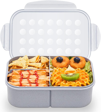 MISS BIG® Bento Box,Lunch Box Adult,Ideal Leak Proof Lunch Containers,Mom's Choice Lunch Box for Kids,No BPAs and No Chemical Dyes,Microwave and Dishwasher Safe Lunch Container (1900ml White)