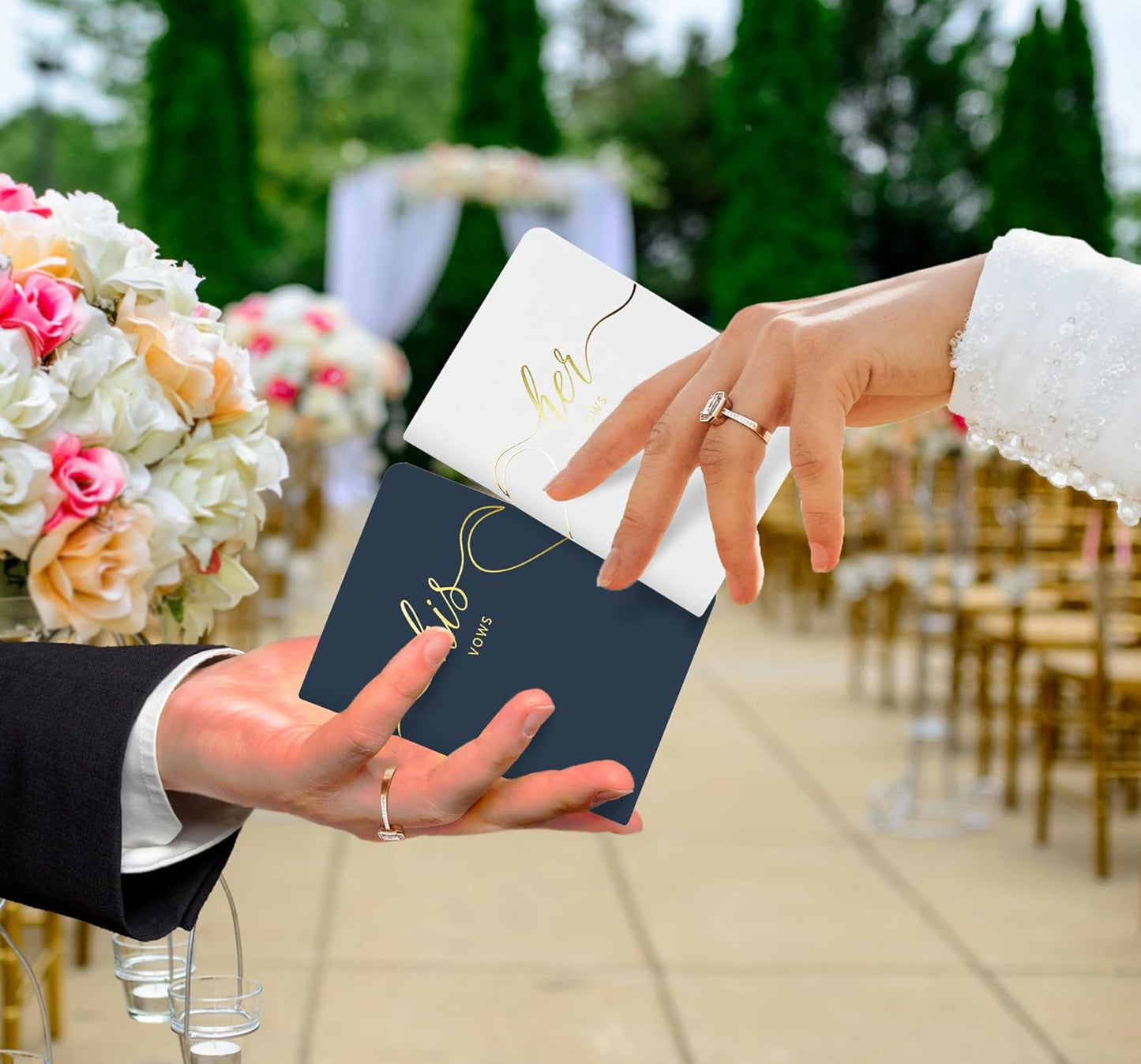 LSSH GmbH Vow Books - His and Hers Wedding Essentials, 28 Pages, 5.5" X 4" (Dark Green & Sage)