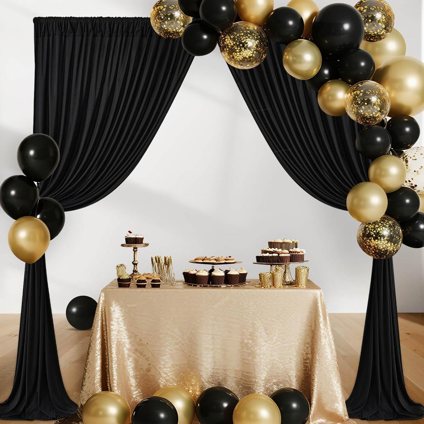 10.6x10Ft White Backdrop Curtain Parties Photo Curtains Backdrop Drapes Fabric for Wedding Birthday Baby Shower Decorations