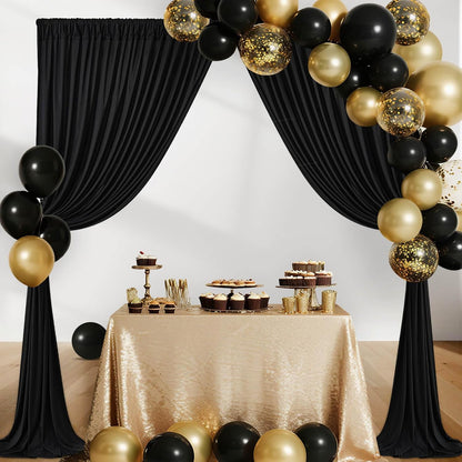 10.6x10Ft White Backdrop Curtain Parties Photo Curtains Backdrop Drapes Fabric for Wedding Birthday Baby Shower Decorations