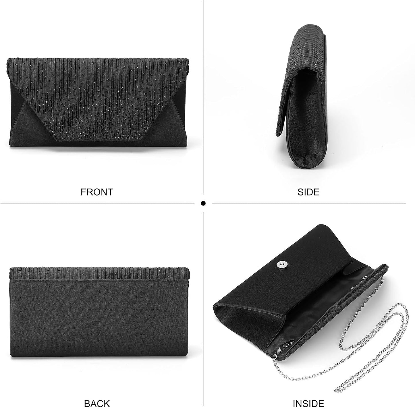 DTGN Evening Bags Clutch Purses for Women Formal, Purse Handbag Crossbody Bag Rhinestone Shoulder Bag for Wedding Party