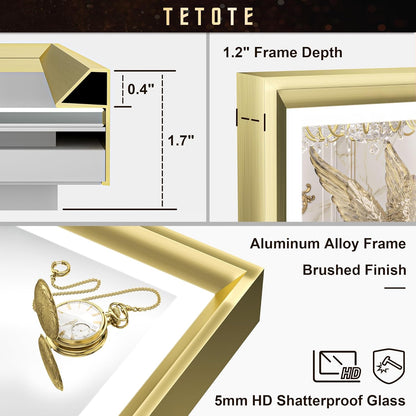 TETOTE 28x36 LED Mirror for Bathroom Black Metal Frame Frontlit & Backlit Lighted Vanity Mirror Baroque Gothic Anti Fog Stepless Dimmable White/Warm/Natural,Wall Mounted(Horizontal/Vertical)