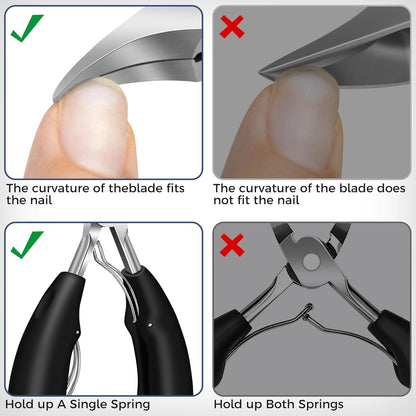 2025 Toenail Clippers for Thick Toenails for Seniors, Angled Head Large Toe Nail Clippers Set for Men, Heavy Duty Ingrown Toenail Clippers with Long Handle, Ultra Sharp Slanted Nail Cutter Wide Jaw