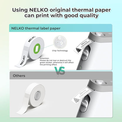 Nelko Label Maker Machine with Tape, P21 Portable Bluetooth Label Printer, Wireless Built-in Cutter Sticker Maker Mini Label Makers with Multiple Templates for School Organizing Office Home, White