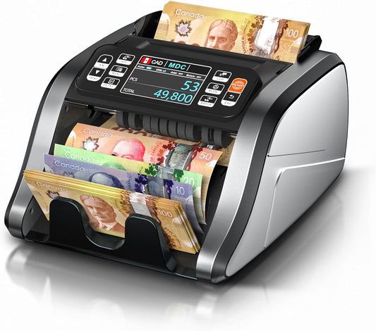 Aneken N60 Multi-Denominations Money Counter, 6 Detection Methods (UV/IR/MG/MT/DD/CIS),1200 Bills/min, Mixed Bills Value Counting Machine, 3.5" TFT Display, Commercial Bank-Grade Cash Counter