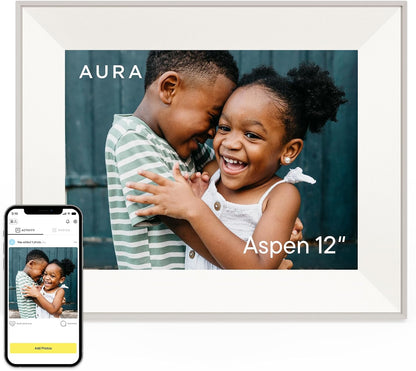 Aura Aspen 12" Digital Photo Frame - Black with Paper Mat