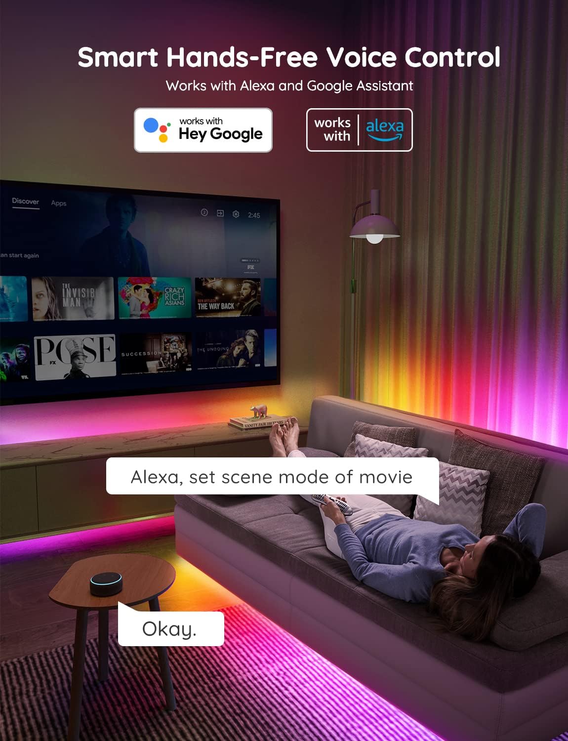 Govee RGBIC Pro LED Strip Lights, 16.4ft Color Changing Smart LED Strips, Works with Alexa and Google, Segmented DIY, Music Sync, WiFi and App Control, LED Lights for Bedroom,Home Decor