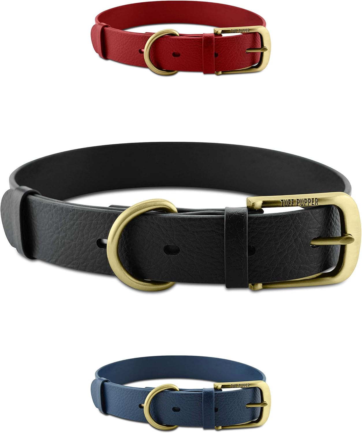Tuff Pupper Classic Heavy Duty Dog Collar | 10x Stronger Than Leather | 100% Waterproof & Odor Proof Dog Collar | Tough Rust-Proof All Metal Hardware