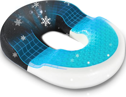 Gel Lumbar Support for Office Chair Back Support for Lower Back Pain Relief Cooling Chair Back Support Cushion Improves Posture Back Rest Memory Foam Back Support Pillow for Gaming Chair, Driving Seat