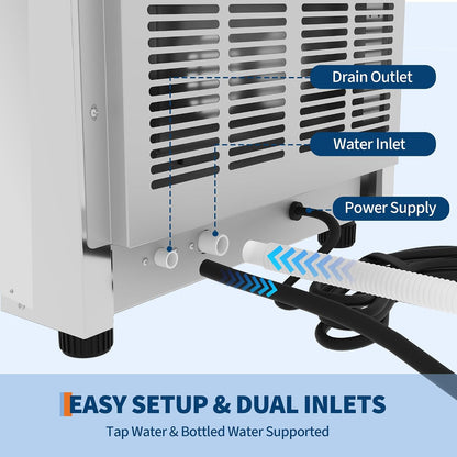Commercial Ice Maker, 120Lbs Daily Output Ice Machine | 36 Lbs Storage Bin, Dual Water Inlet, One‑Touch Self‑Cleaning, LCD Control Panel, For Bar Cafe Restaurant