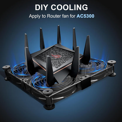 upHere Big Airflow 4 x 120mm x 25mm Computer Fan with AC Plug Cabinet Fan 100V 240V AC Power Supply,DC 12V 5 Speed Controller, for Router Mining Machine Chassis Server Workstation Cooling