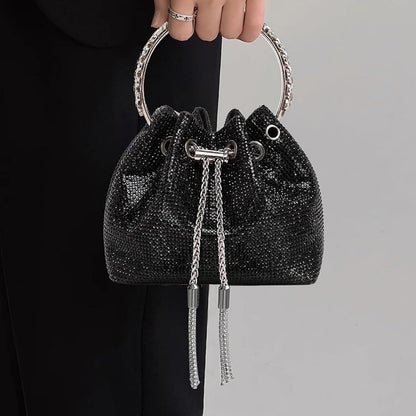 Rhinestone Purse for Women Sparkly Rhinestone Bag Evening Bag Silver Clutch Purses Bling Crossbody Bags for Women