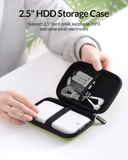 ORICO 5 Pack External Hard Drive Case 2.5 Inch Shockproof Hard Drive Bag Travel Electronics Organizer Carry Case for WD, Toshiba, Seagate, Samsung, Hitachi Hard Drive and Accessories like SD Card, USB Cable, Power Bank, Earphone, Black