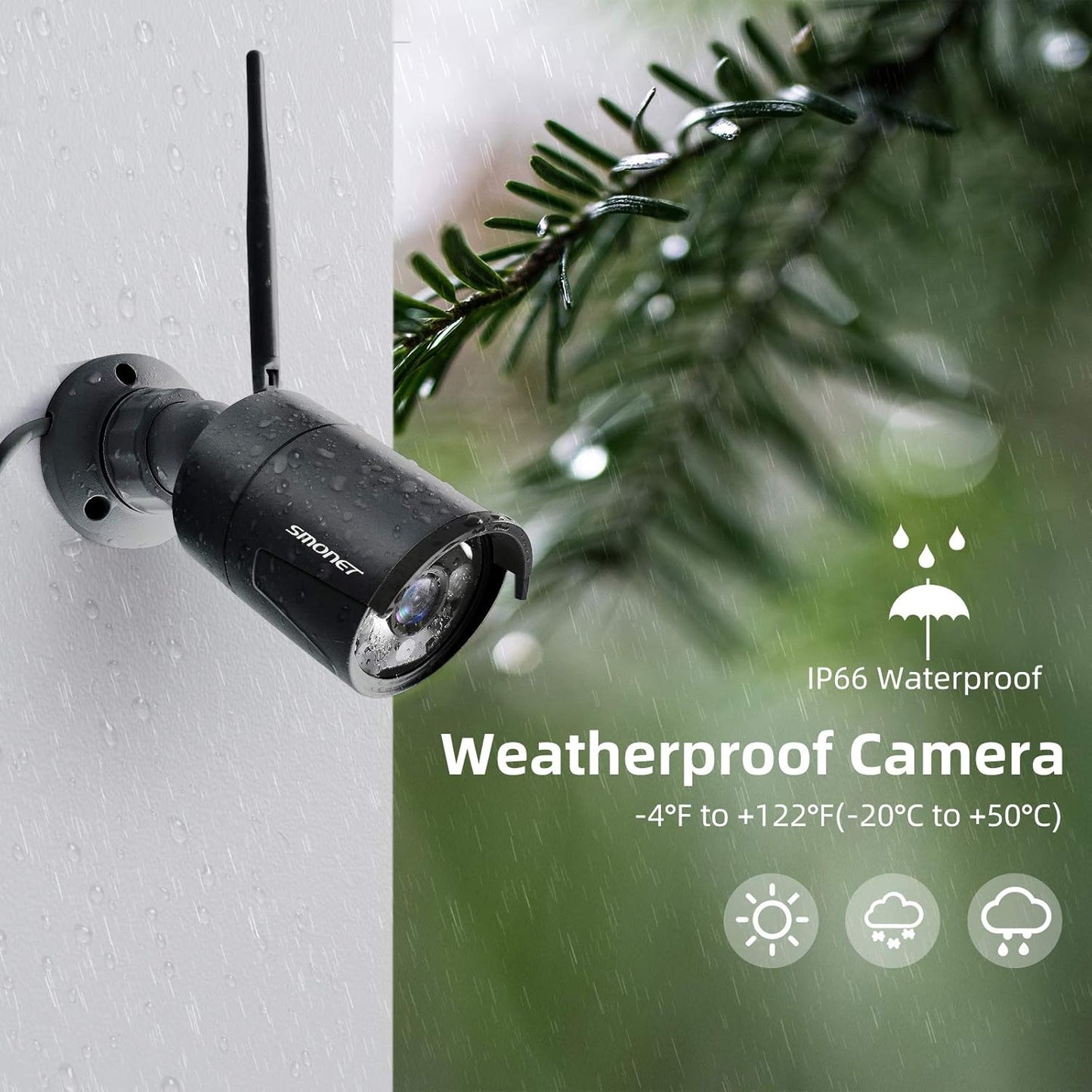 Wireless Security Camera System,SMONET 1080P 8 Channel Home Surveillance DVR Kits with 8pcs 2MP Full HD Cameras 3TB HDD Night Vision Motion Detection Free App for Indoor Outdoor 24/7 Video Recording