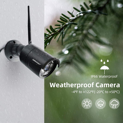 Wireless Security Camera System,SMONET 1080P 8 Channel Home Surveillance DVR Kits with 8pcs 2MP Full HD Cameras 3TB HDD Night Vision Motion Detection Free App for Indoor Outdoor 24/7 Video Recording