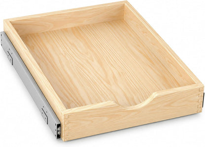 Wooden Pull Out Cabinet Organizer, Slide Out Drawer for Kitchen Organizers and Storage, Soft Close, Heavy Duty, Full-Extension
