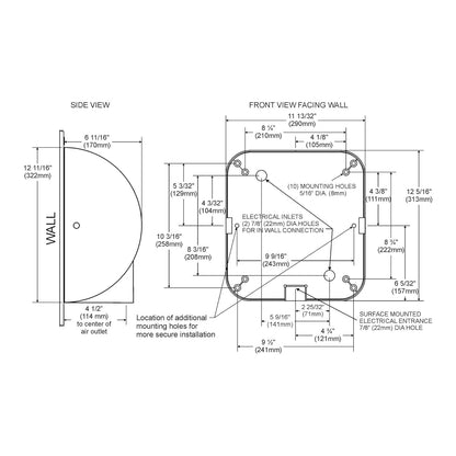 XLERATOR XL-SB Automatic High Speed Hand Dryer with Stainless steel Cover and 1.1 Noise Reduction Nozzle, 12.5 A, 110/120 V