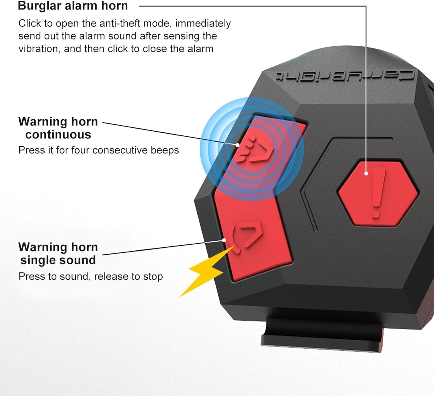 Antfire Electric Bike Horn, 120DB Loud Bike Horn for Adults, USB Rechargeable Bicycle Bell, 2 Sound Modes IP65 Waterproof Bicycle Horn with Alarm for Road Bicycle, Mountain Bike, Scooter