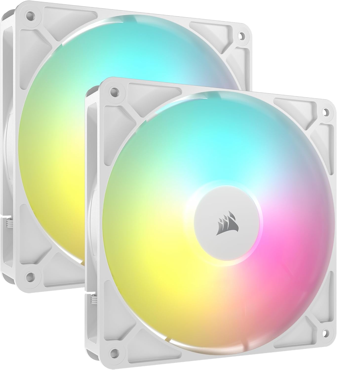 CORSAIR RS120 ARGB 120mm PWM Fan – Daisy-Chain Connection – Low-Noise – Magnetic Dome Bearing – Single Pack – White