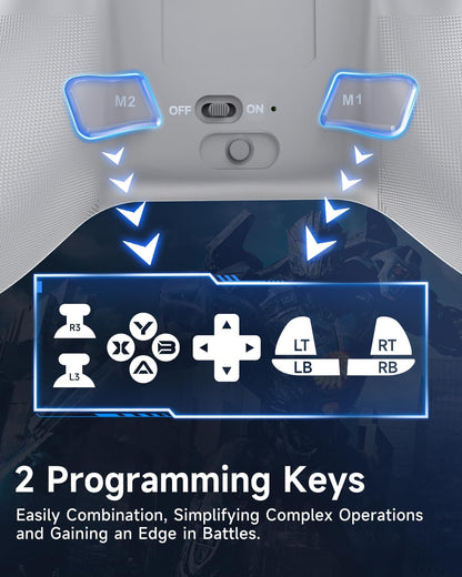 EasySMX X15 PC Controller - Enhanced Wireless Bluetooth Controller with Hall Joysticks/Hall Triggers/RGB Lighting - No Stick Drift, No Dead Zone - Work for Windows PC, Android, Steam and Switch