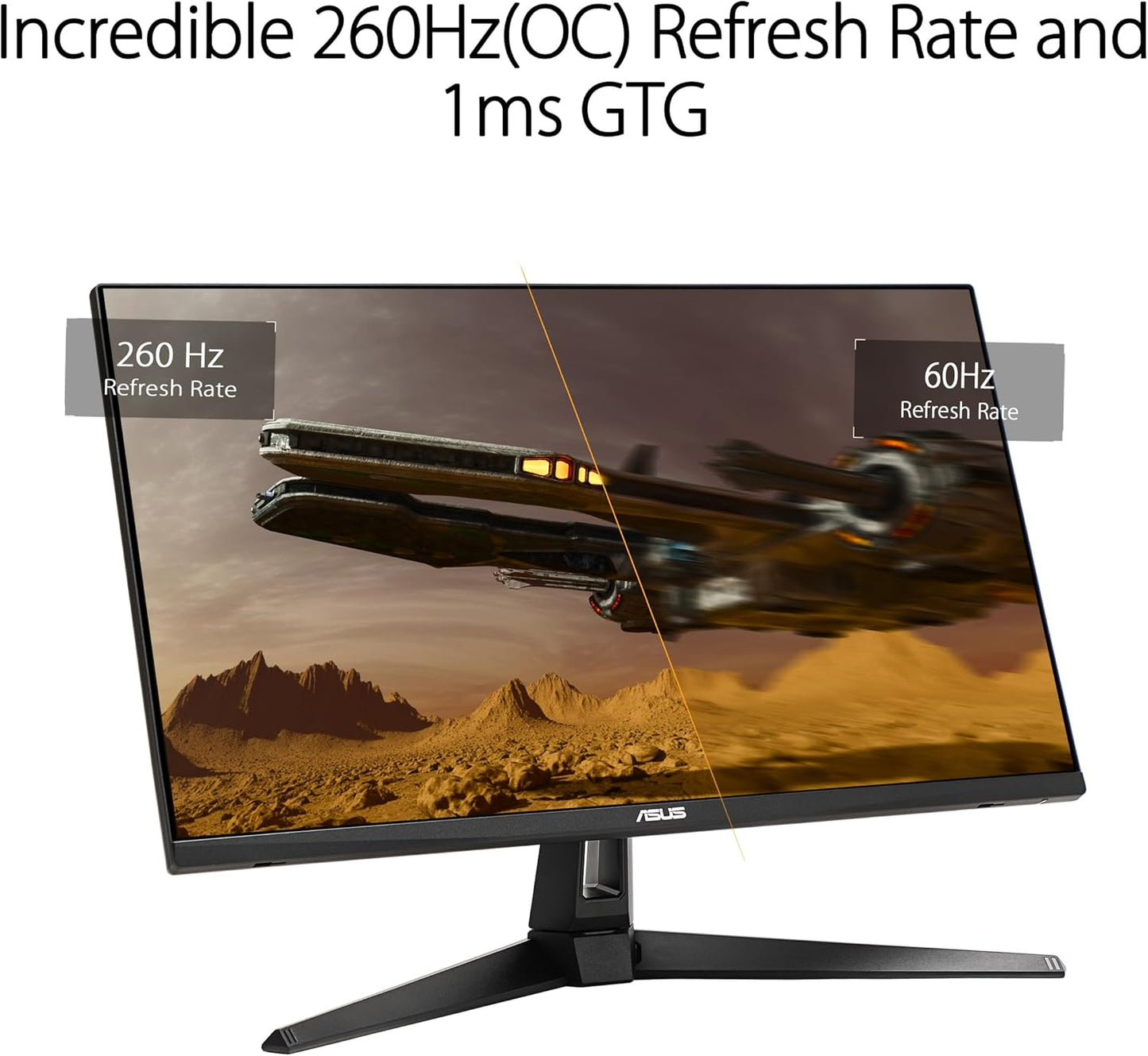 ASUS TUF Gaming 27” 1440P Gaming Monitor (VG27AQM1A) - QHD (2560x1440), 260Hz, 1ms, Fast IPS, ELMB Sync, Freesync Premium, G-Sync compatible, Variable Overdrive, 90%DCI-P3, DisplayHD 400, 3yr warranty
