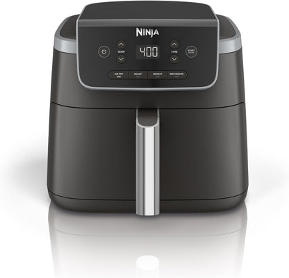 Ninja Air Fryer Pro 4in1, 5 QT (4.7 L) Capacity, Air Fry, Air Roast, Bake, Reheat, Dehydrate, Roast, Air Crisp Technology, Nonstick Basket & Crisper Plate, Grey, AF141C (Canadian Version)