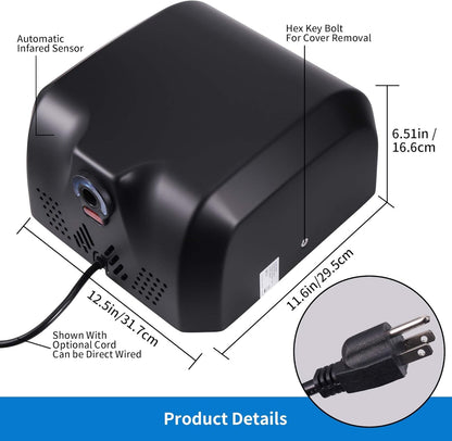 Goetland Stainless Steel Commercial Hand Dryer 1800w Automatic High Speed Heavy Duty Dull Polished