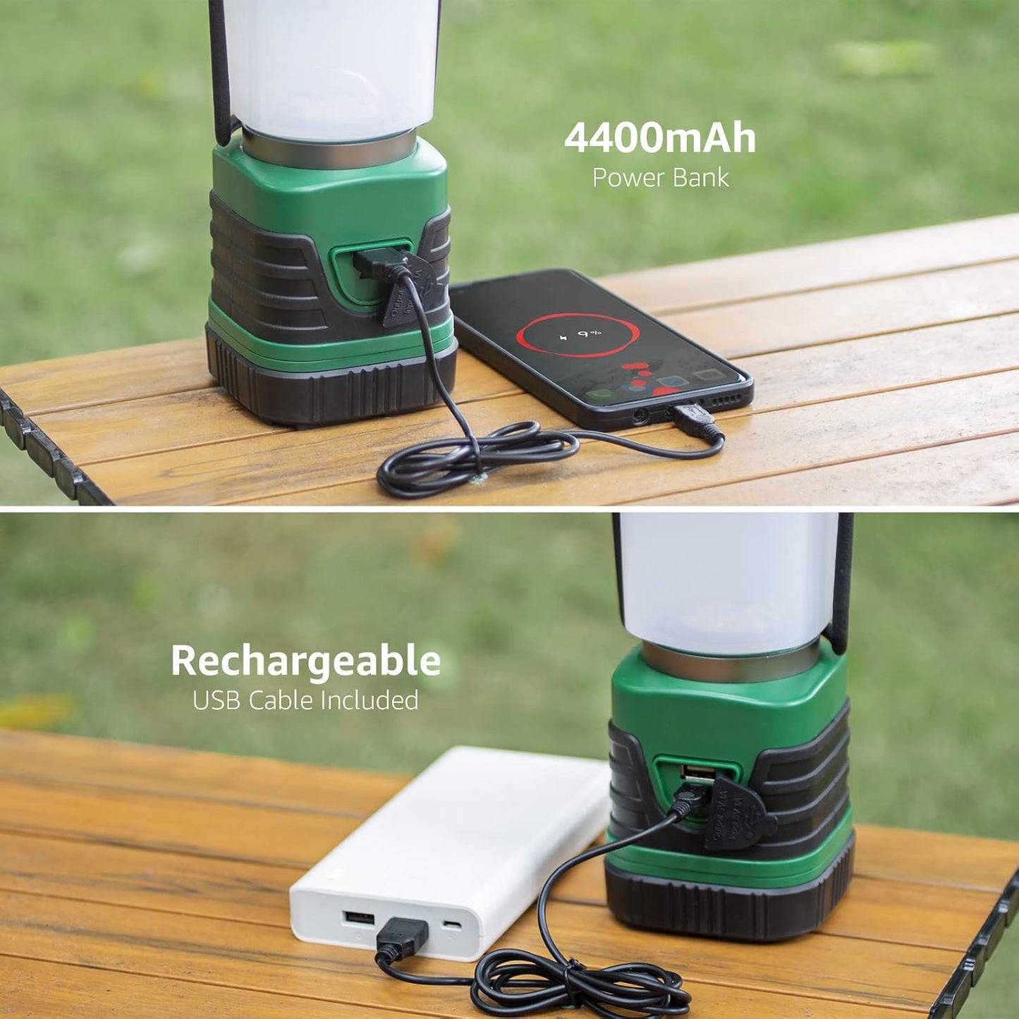 Lepro Rechargeable LED Camping Lantern, 1000LM Camping Light, 4400mAh Battery, 4 Modes Waterproof Tent Lamp for Emergency, Power Outage, Hurricane Survival Gear, USB Cable Included