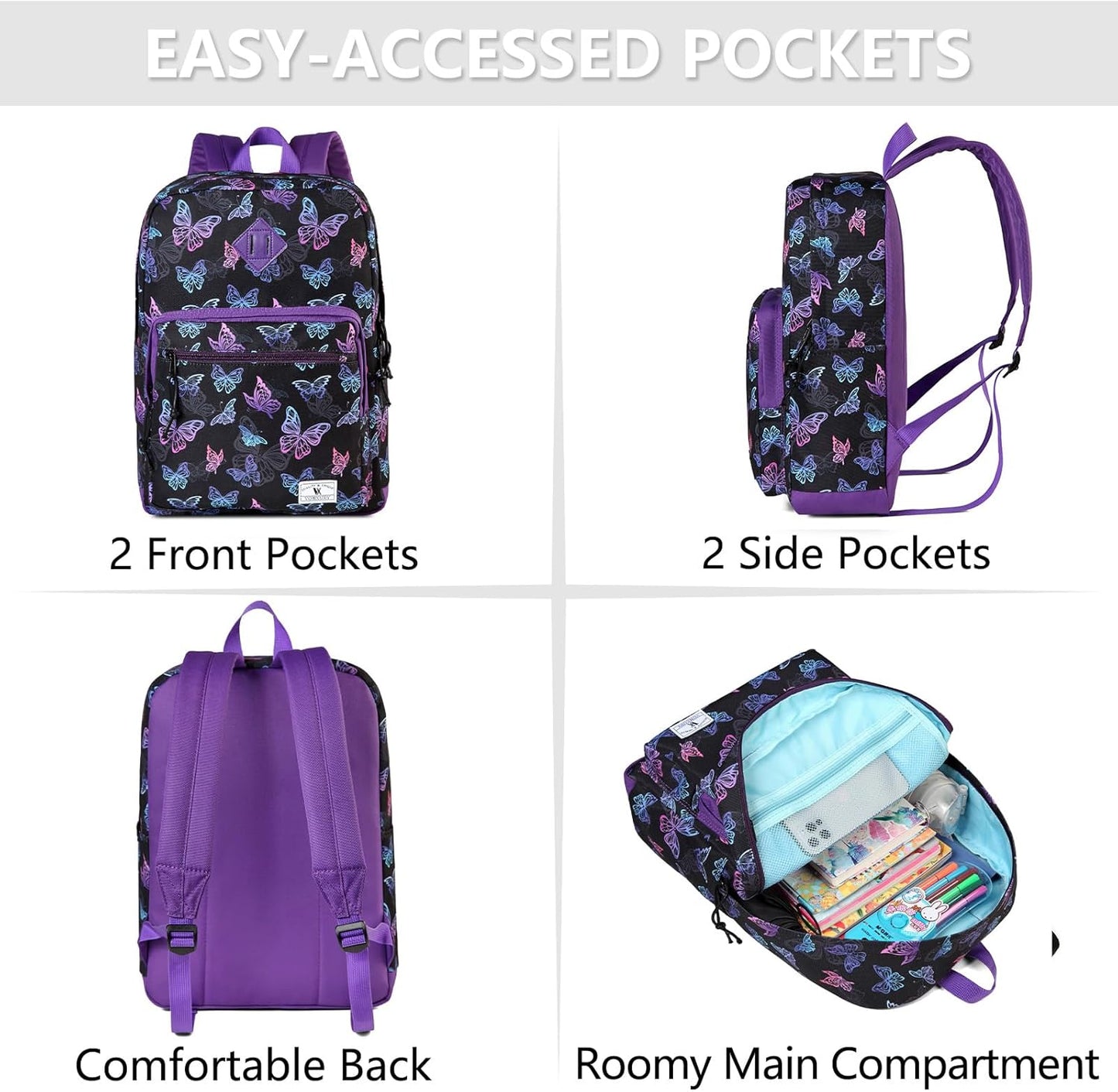 School Backpack for Kids,Lightweight Water Resistant Work Travel Backpack for Women Men Teens VONXURY