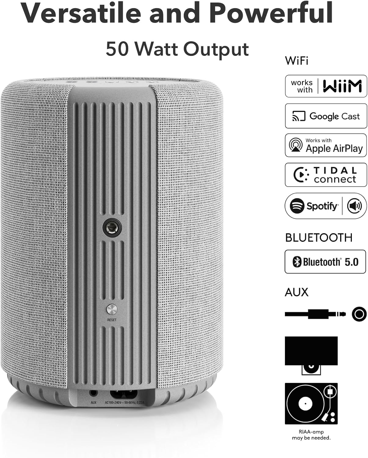 Audio Pro A10 MKII Wireless Multiroom Speaker, WiiM Edition | High Fidelity, Bluetooth, WiFi | Compatible with AirPlay 2, Google Cast, Siri, WiiM Home App, Stream Spotify, Tidal & More, Dark Gray