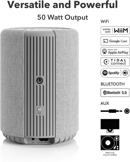 Audio Pro A10 MKII Wireless Multiroom Speaker, WiiM Edition | High Fidelity, Bluetooth, WiFi | Compatible with AirPlay 2, Google Cast, Siri, WiiM Home App, Stream Spotify, Tidal & More, Dark Gray