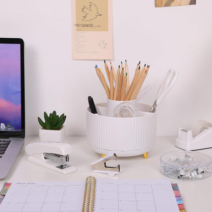 SKYDUE Office Desk Accessories 10PCS, White Office Supplies Set
